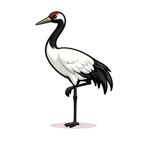 Red-crowned Crane color: #E63946 Red-crowned Crane — Japan national animal · ToonTone Guess
