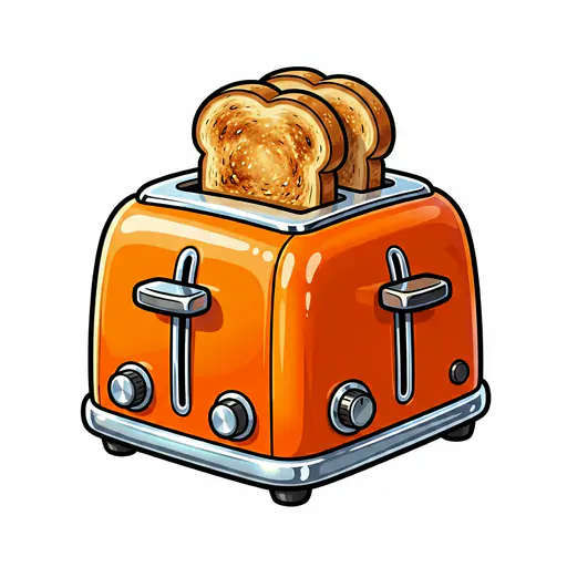 Toaster color: #FF6F00 Toaster — ToonTone appliance color game