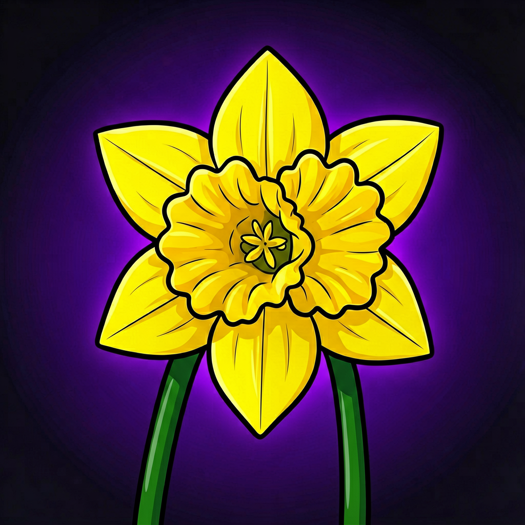 Daffodil — American Cancer Society's flower Daffodil — ToonTone flower color game