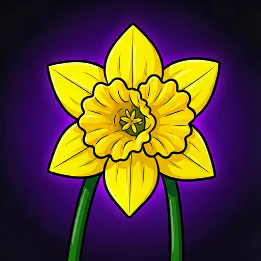 Daffodil — American Cancer Society's flower Daffodil — ToonTone flower color game