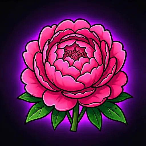 Peony color: #FF69B4 Peony — ToonTone flower color game